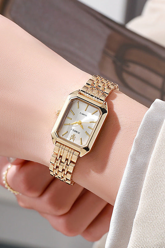 BRUGES – Gold Stainless Steel Rectangle Watch – 061