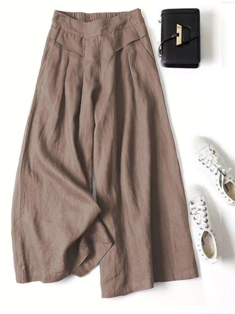 VALENCIA – Linen Wide-Leg Pants – 2109