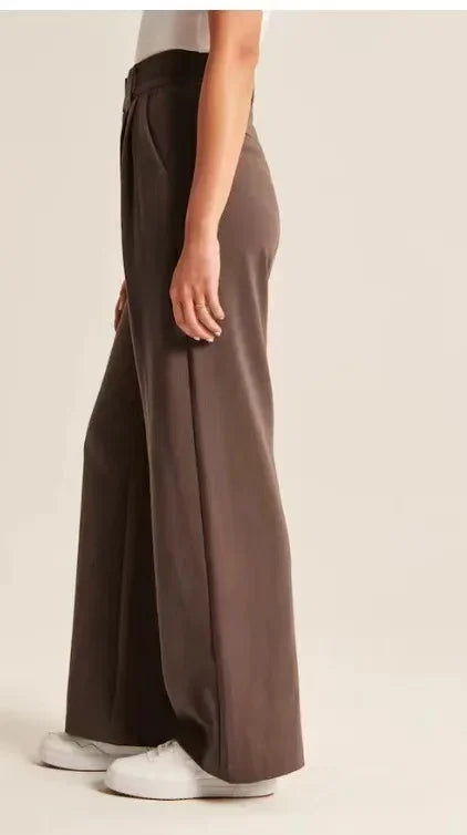 Lightweight Tailored Wide-Leg Pants