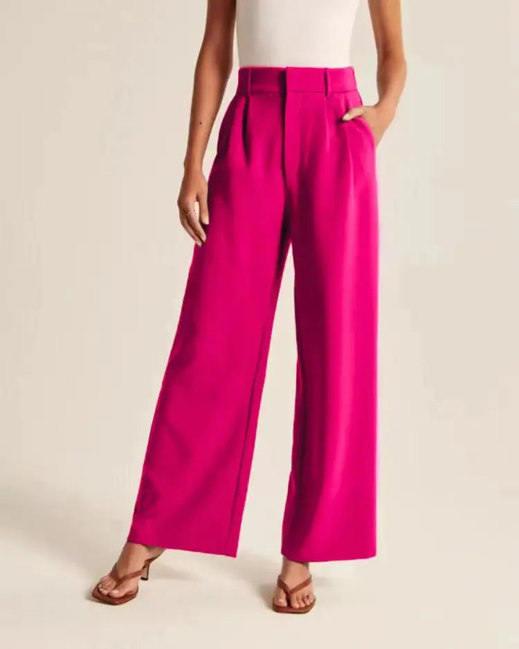 Lightweight Tailored Wide-Leg Pants