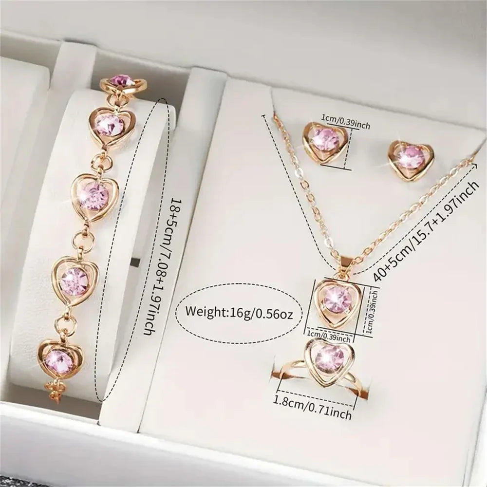 BREDA – Roman Dial Leather Watch & Rhinestone Jewellery Set – 091