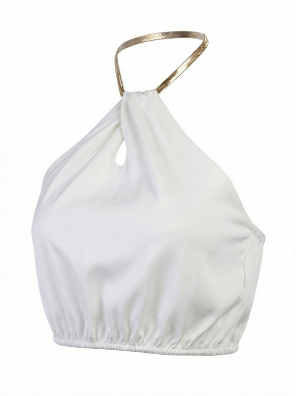 MILANO – Chain Halter Crop Top – 026