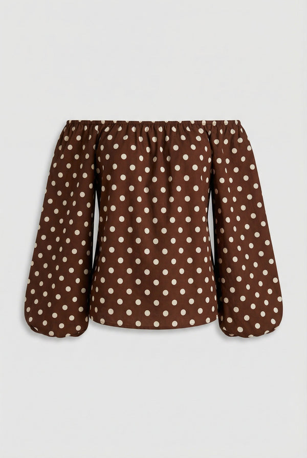 BORDEAUX – Dot Chiffon Blouse – 287