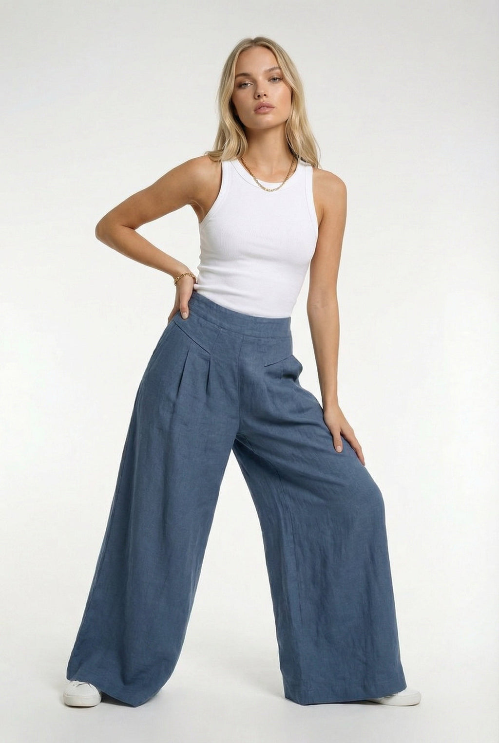 VALENCIA – Linen Wide-Leg Pants – 2109