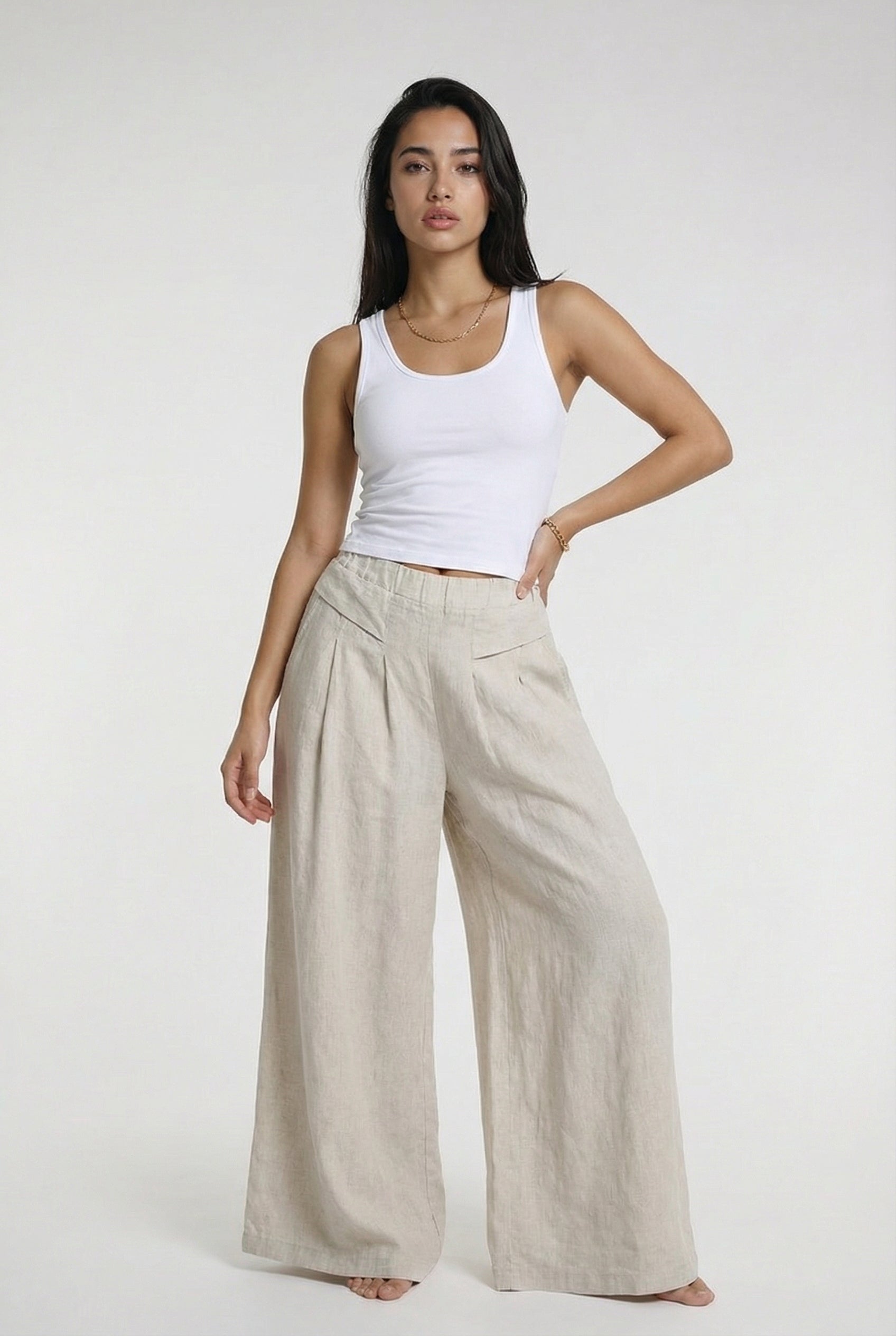 VALENCIA – Linen Wide-Leg Pants – 2109