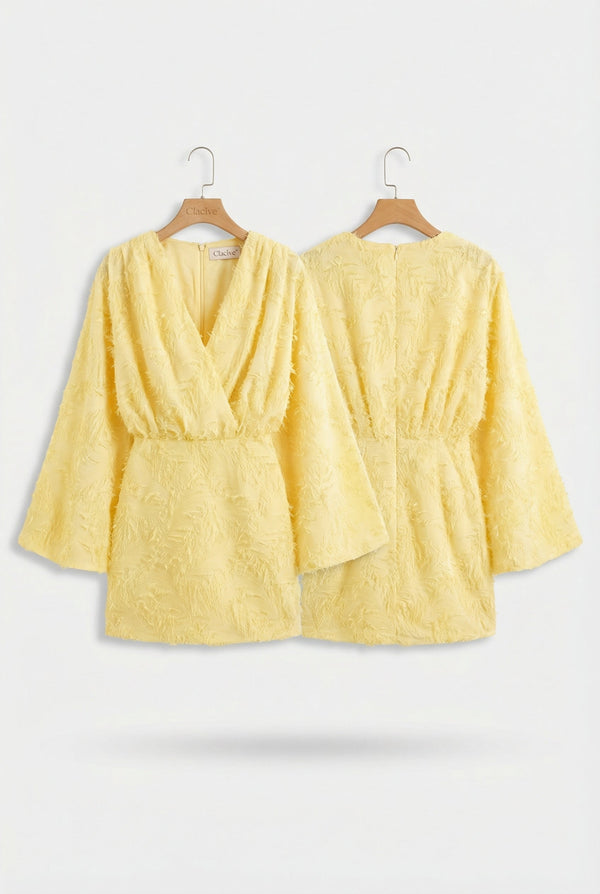 FLORENCE – V-Neck Long-Sleeve Mini Dress – 5236