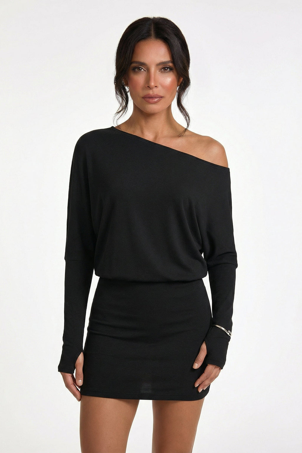 PALMA – Off-Shoulder Sheath Mini Dress – 7425