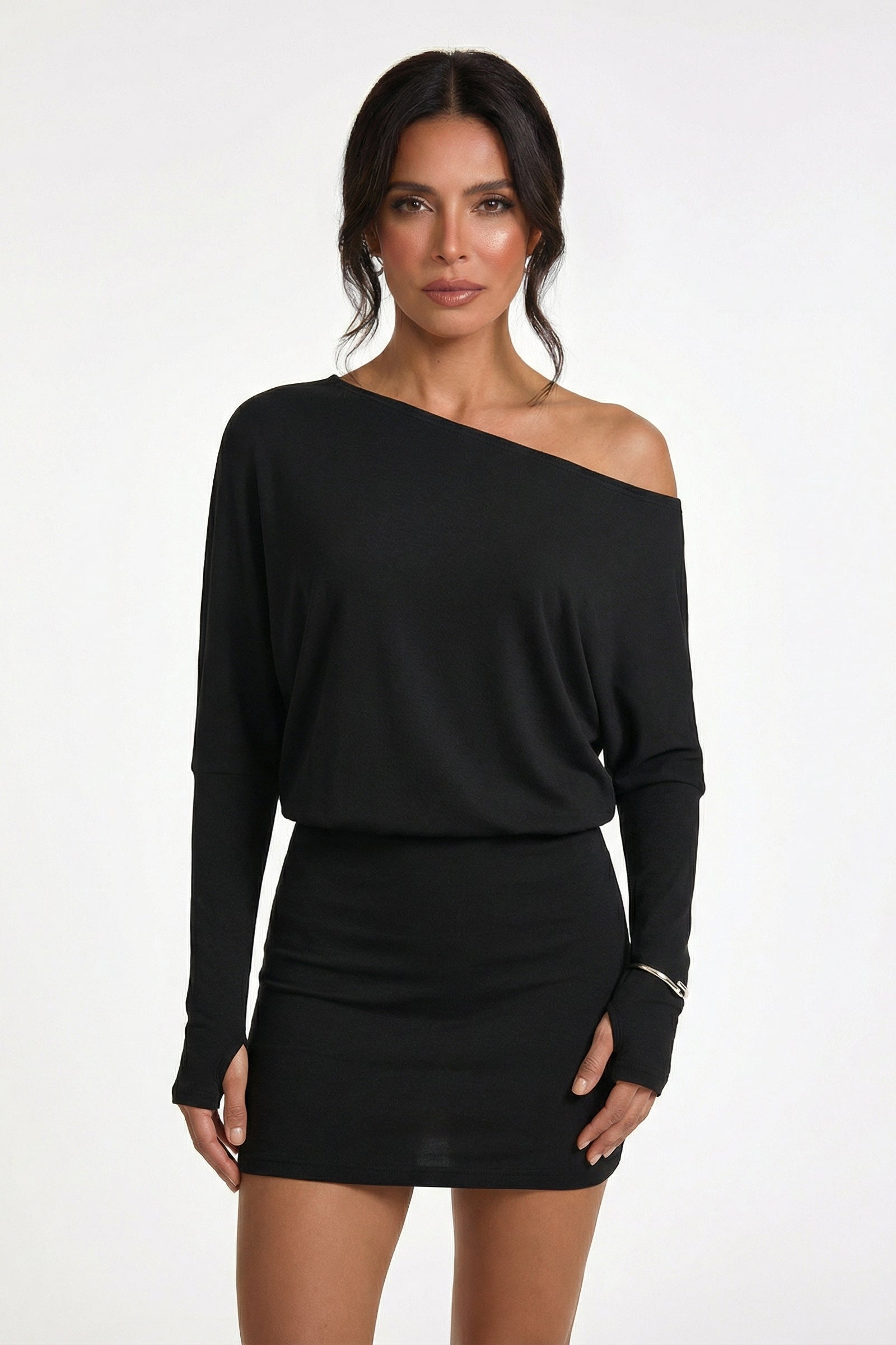 PALMA – Off-Shoulder Sheath Mini Dress – 7425