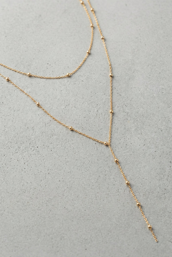 VIENNA – Gold Plated Lariat Necklace – 018