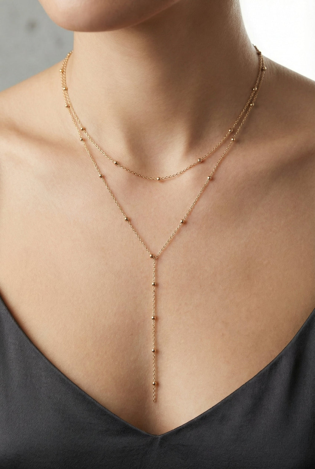 VIENNA – Gold Plated Lariat Necklace – 018