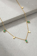 LYON – Gold Plated Emerald Mini Pendant Necklace – 047